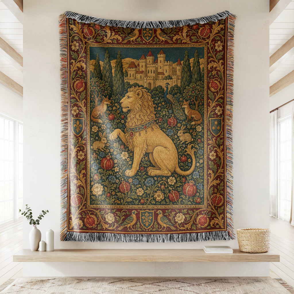 The Lion of the Pomegranate Court Blanket