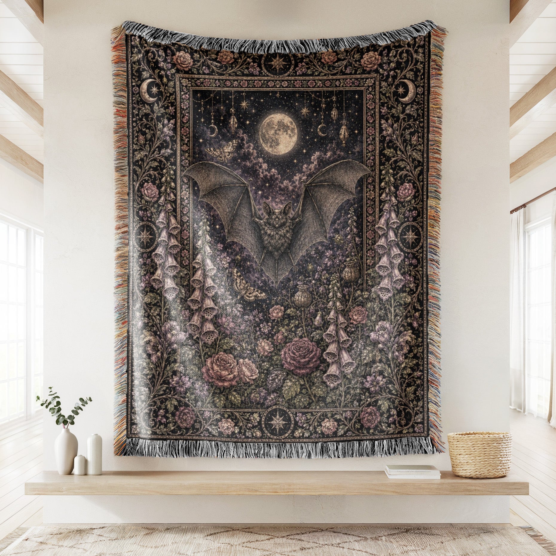 Moonlit Bat Garden Blanket Secondary image