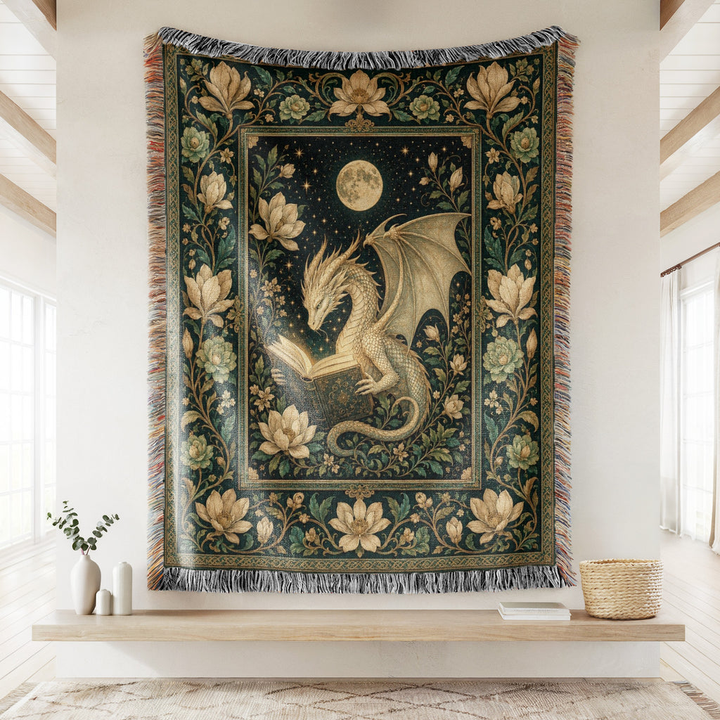 Moonlit Magnolia Dragon Reader Blanket
