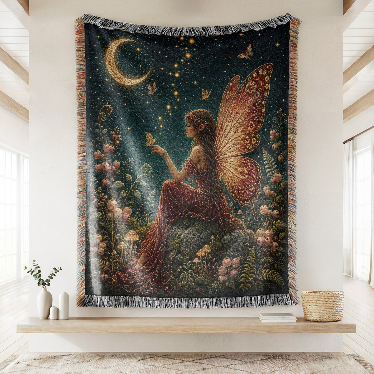 Crescent Moon Garden Fairy Blanket