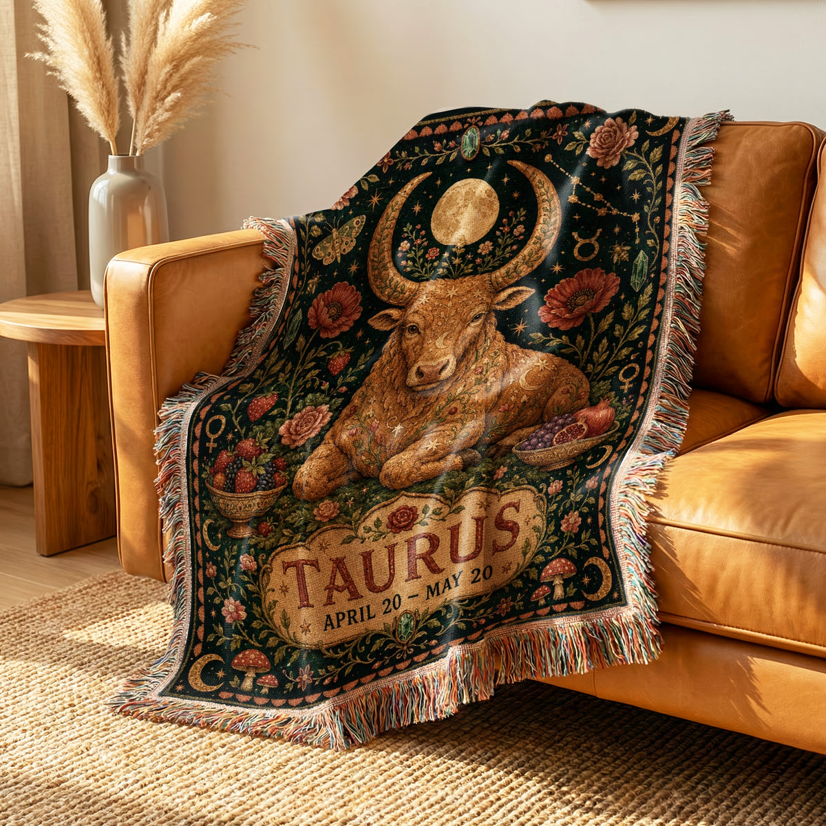 Taurus Moon Garden Bull Blanket
