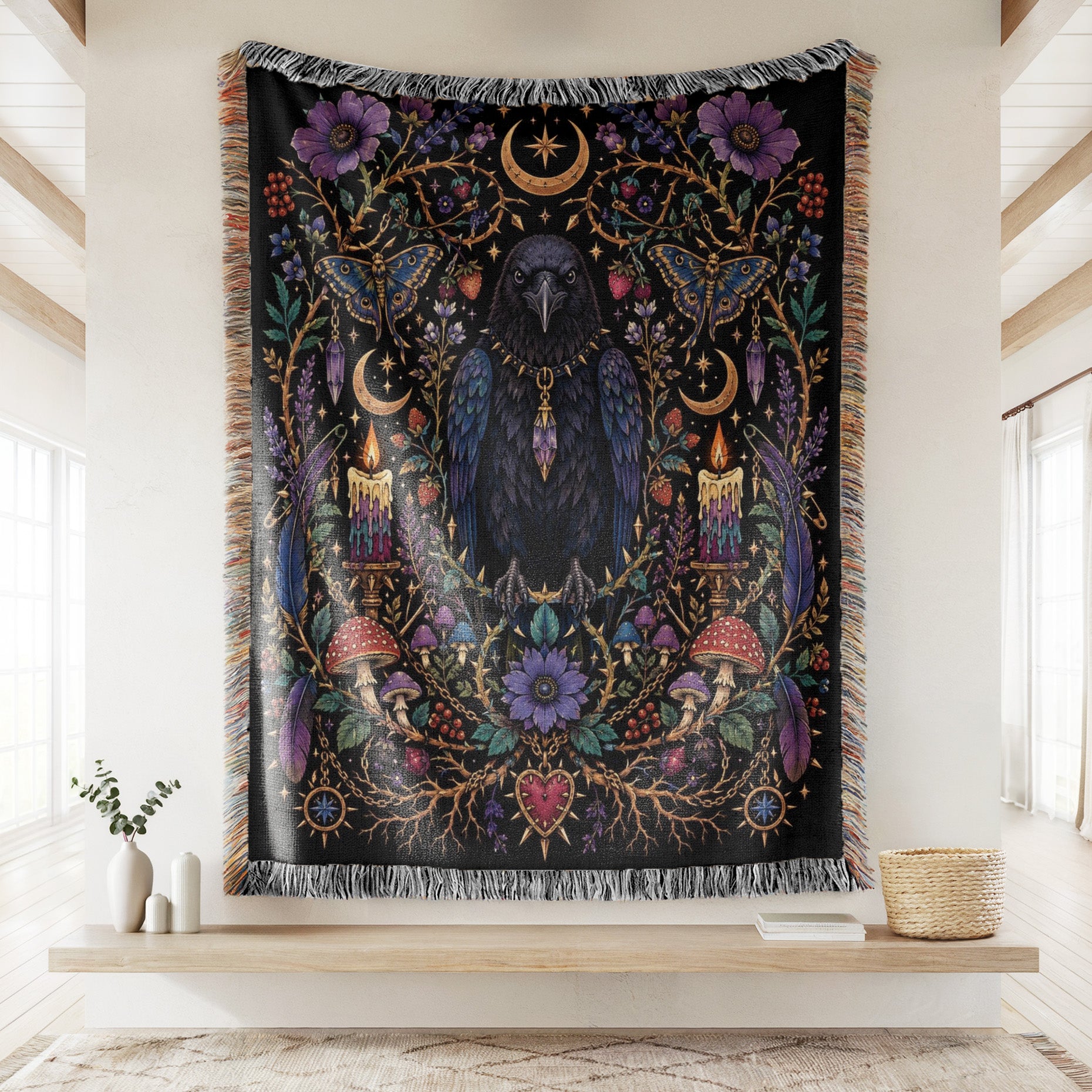 Midnight Raven Moon Blanket Secondary image