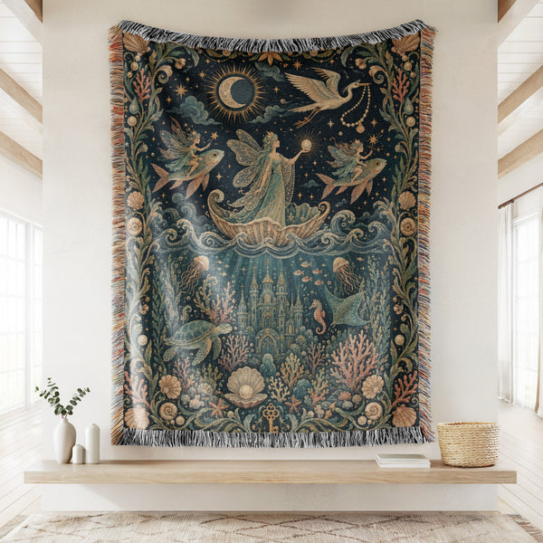 Moonlit Ocean Kingdom Fairy Blanket