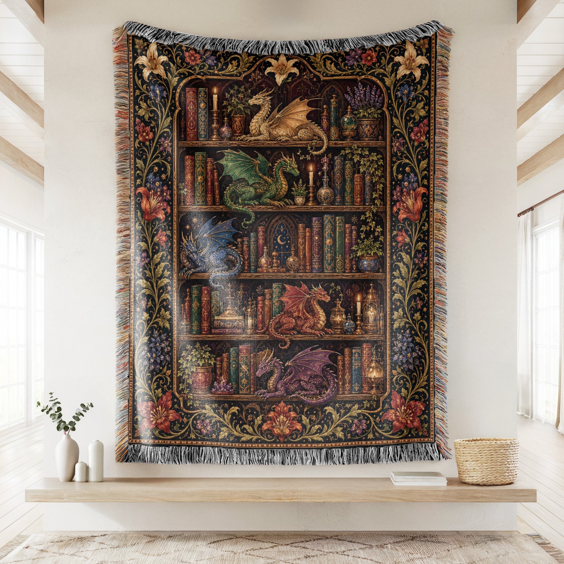 Dragons of the Grand Library Blanket Secondary image