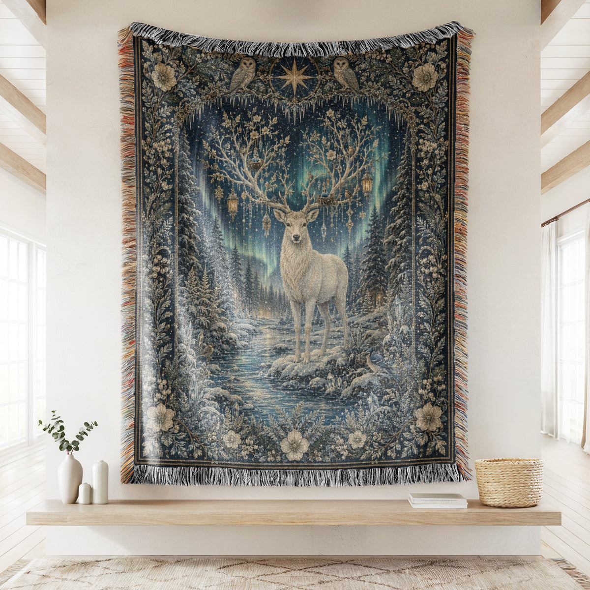 Aurora Stag Woodland Blanket
