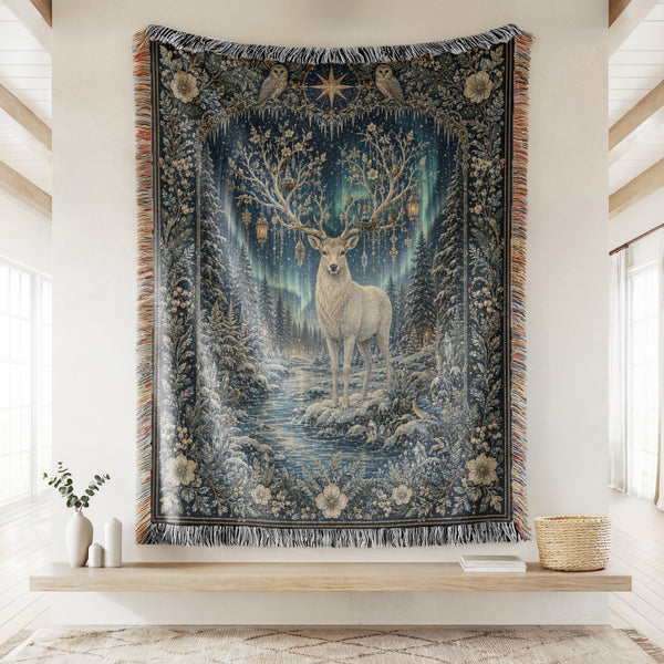 Aurora Stag Woodland Blanket