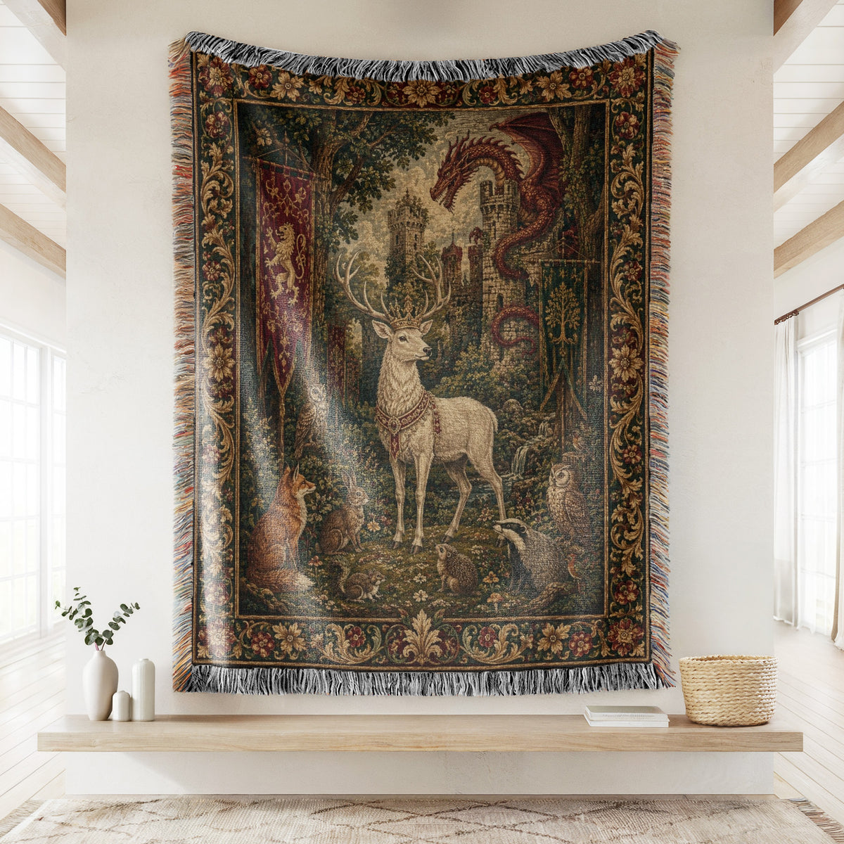 The White Stag & Dragon Blanket