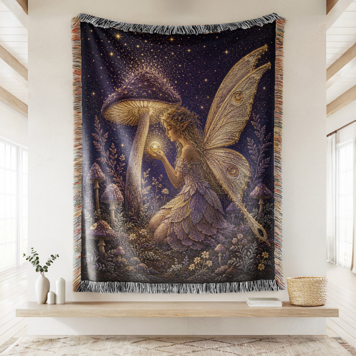Starlight Mushroom Fairy Blanket