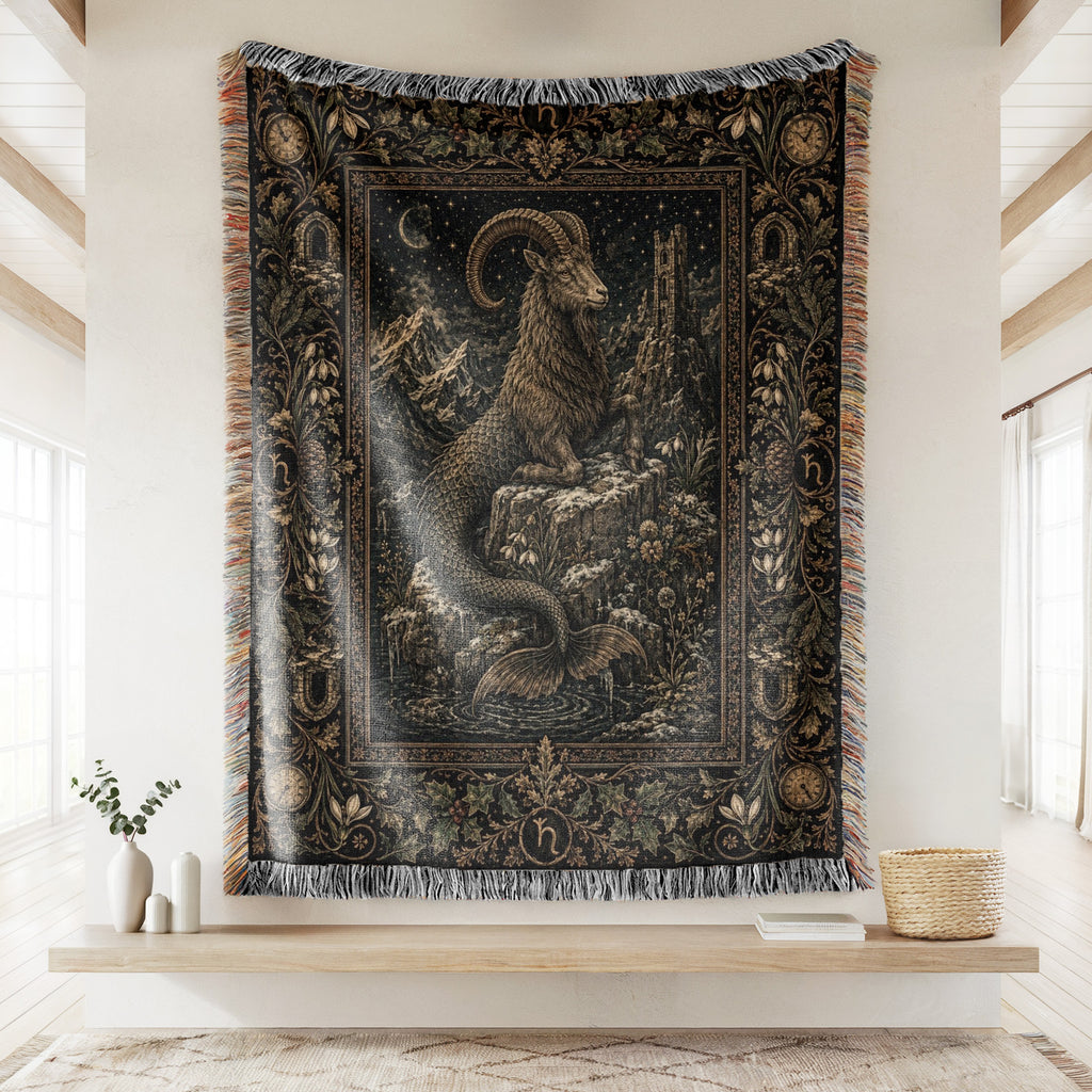 Capricorn Mountain Sea-Goat Zodiac Blanket
