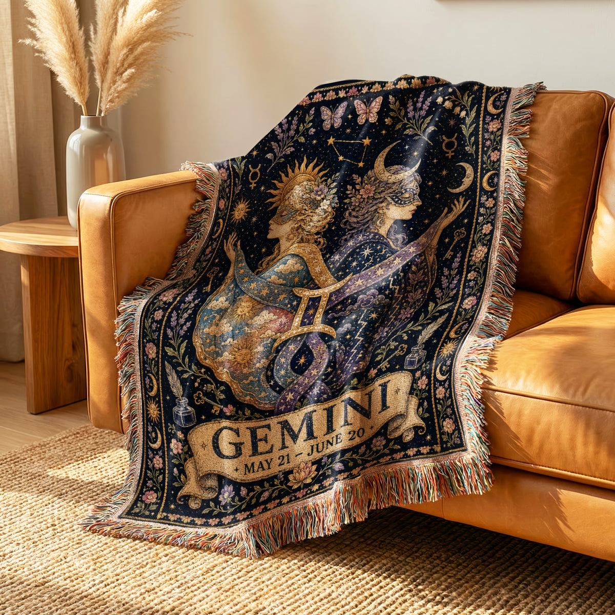 Gemini Sun & Moon Twins Blanket