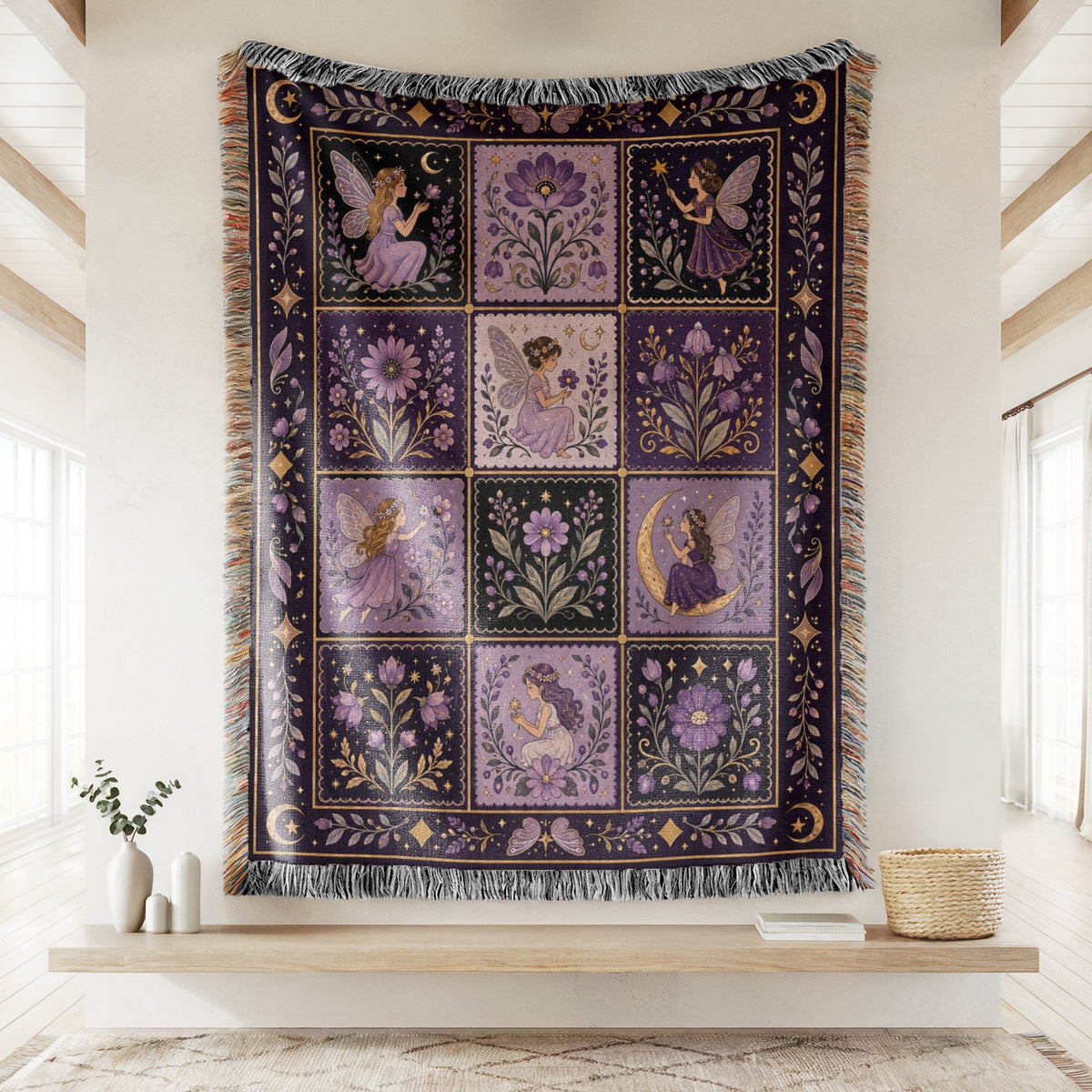 Moonlit Fairy Patchwork Blanket
