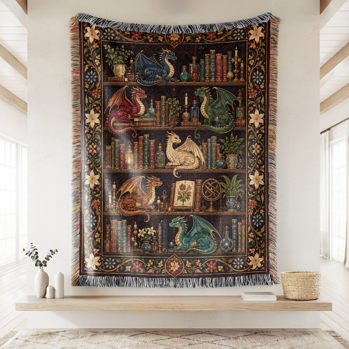 Enchanted Dragon Bookshelf Blanket