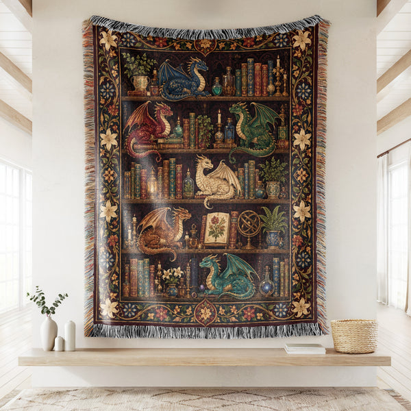 Enchanted Dragon Bookshelf Blanket
