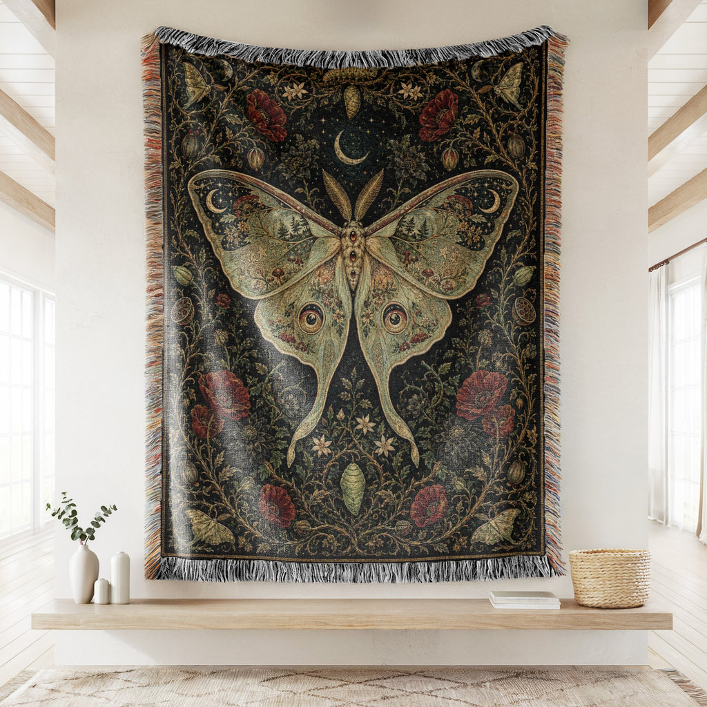 Celestial Luna Moth Blanket