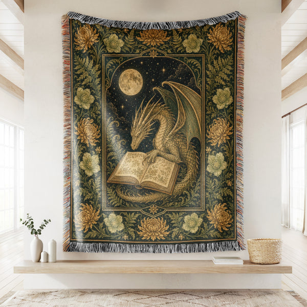 Golden Garden Dragon Reader Blanket