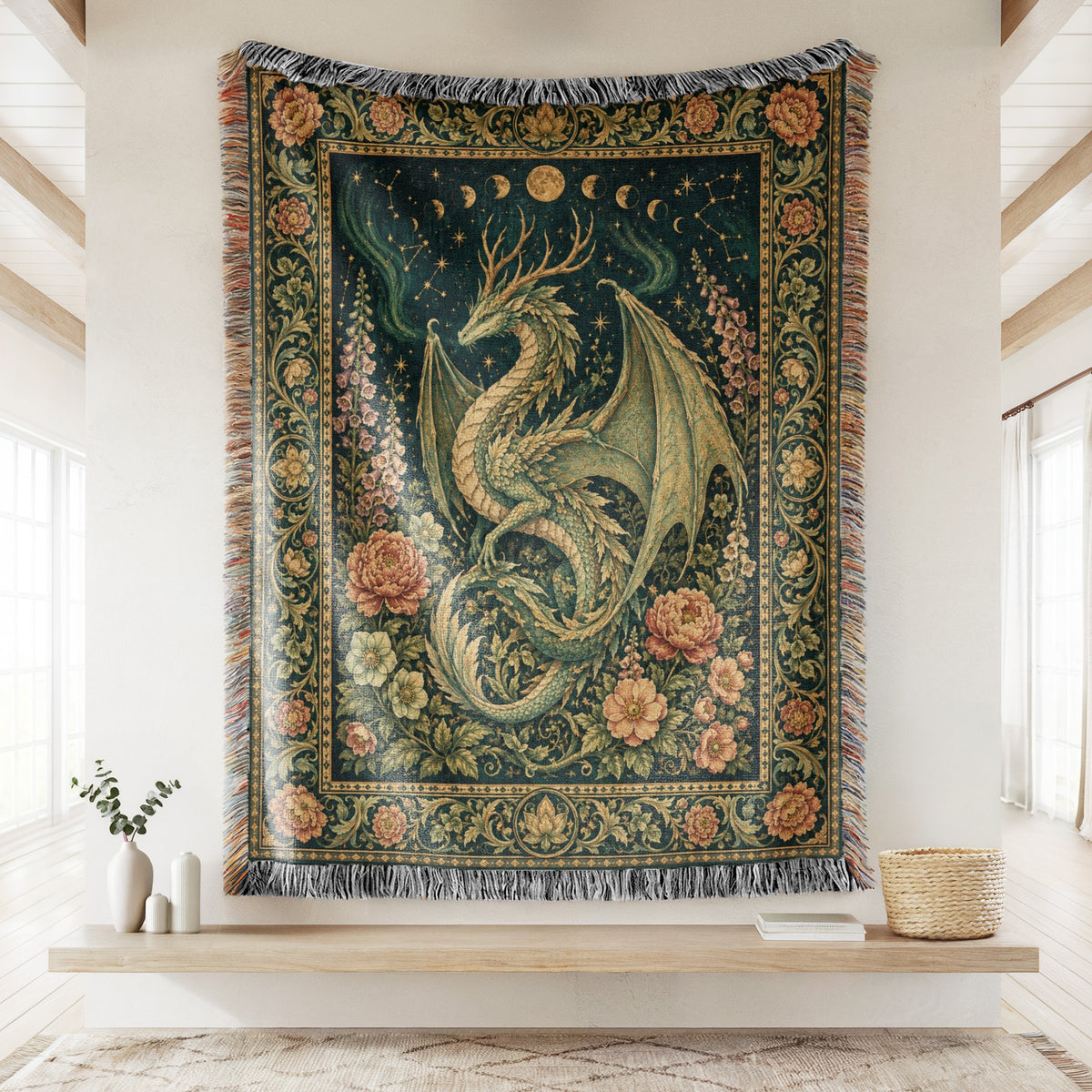 The Celestial Garden Dragon Blanket