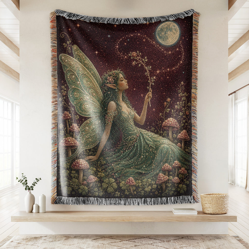 Moonlit Emerald Fairy Blanket