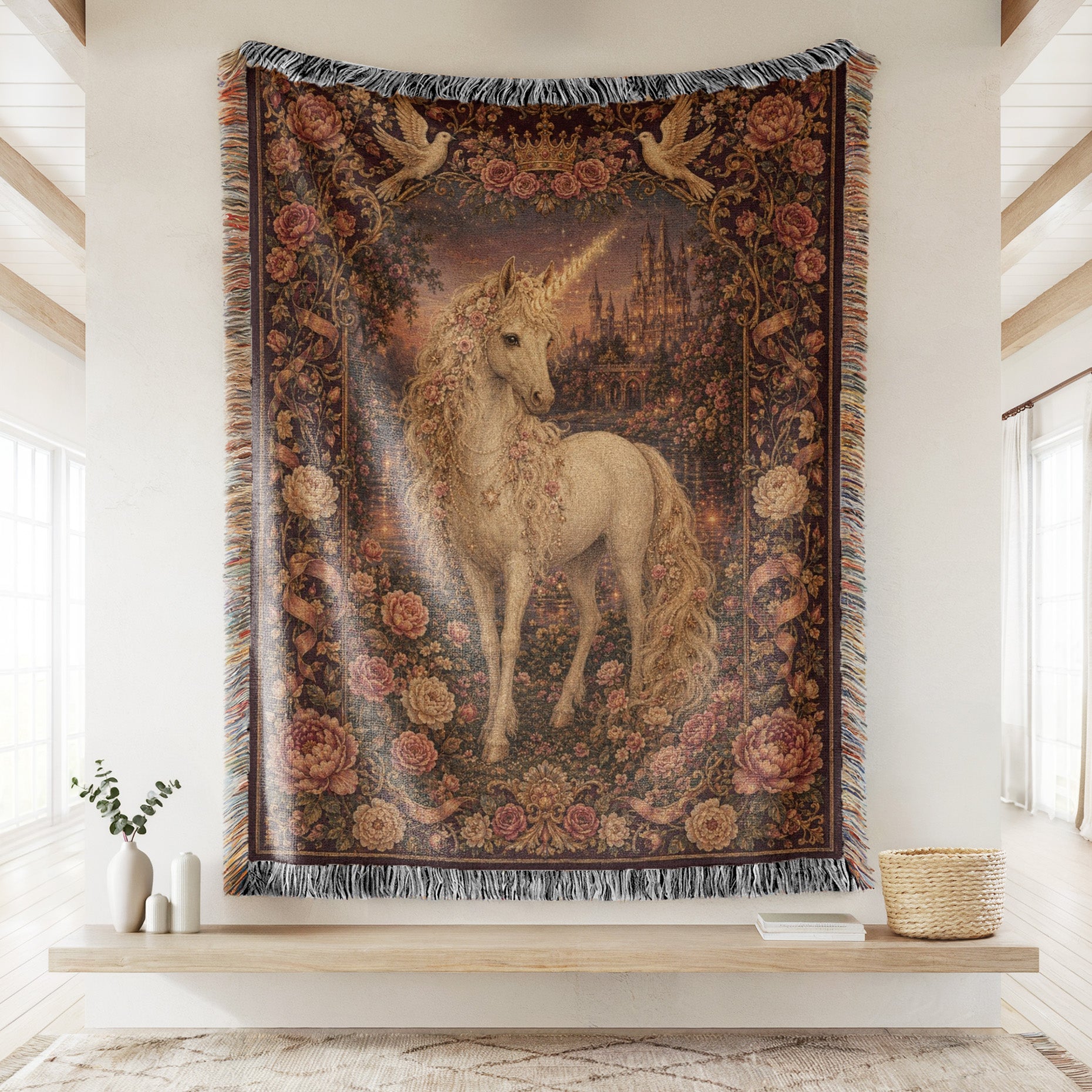 Rose Garden Unicorn Blanket Secondary image