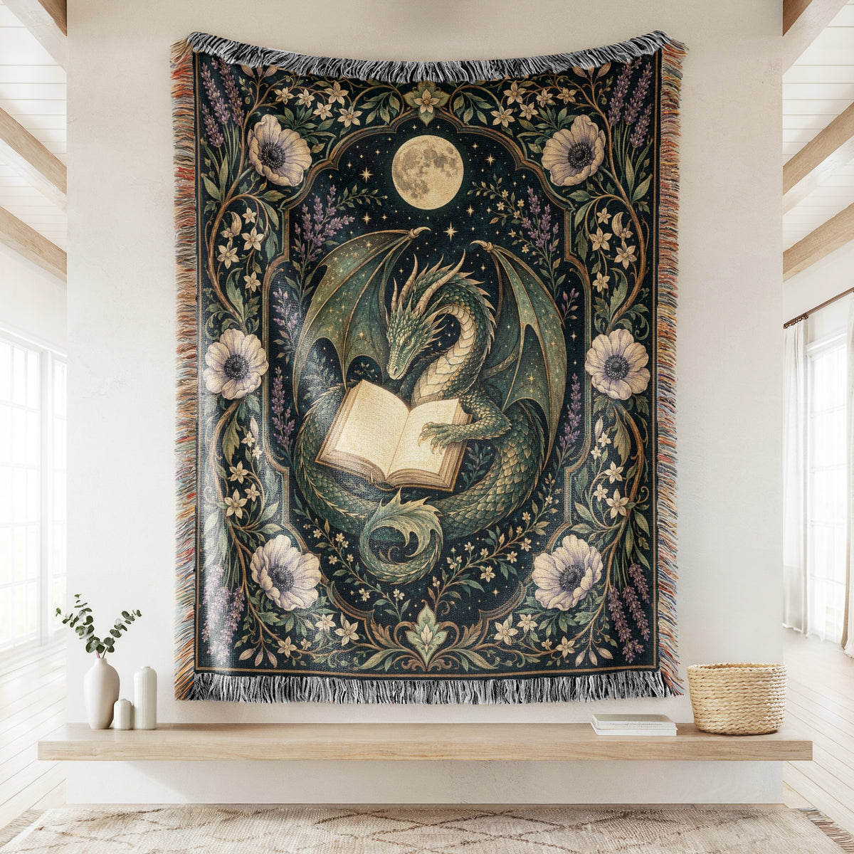 Moonflower Dragon Reader Blanket