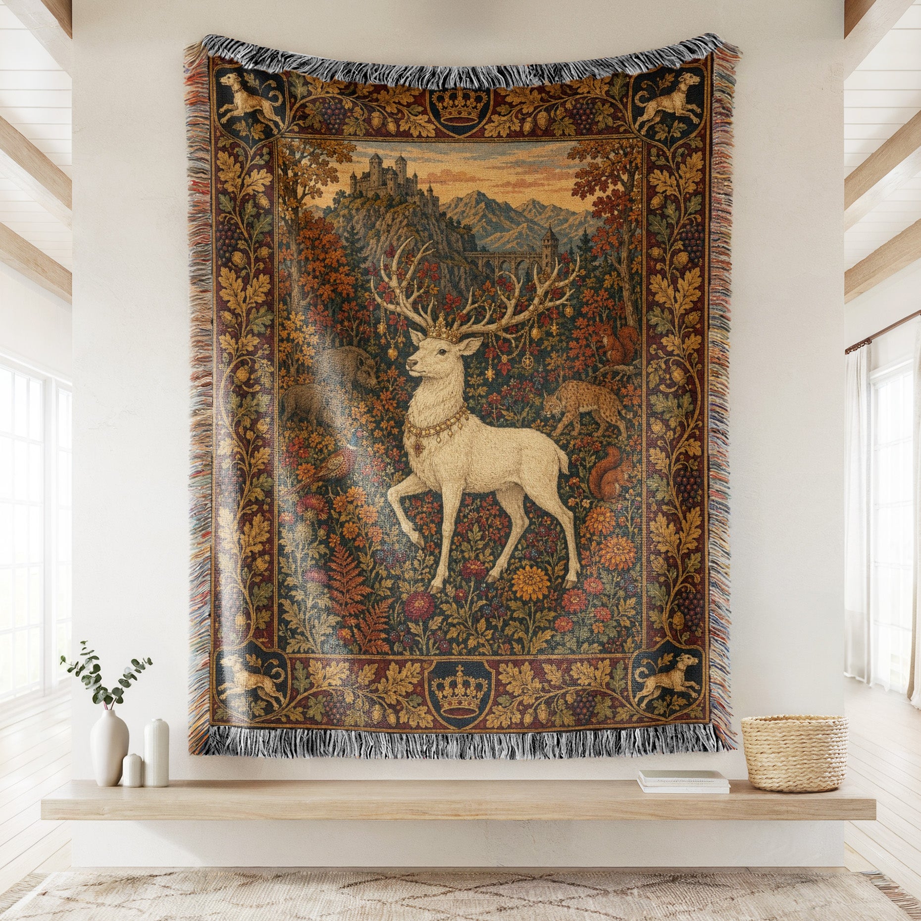 The Autumn Crowned Stag Blanket Secondary image