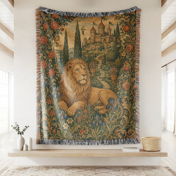 The Lion of the Rose Garden Blanket