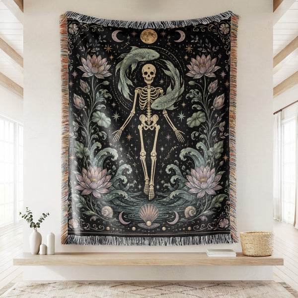 Pisces Celestial Skeleton Blanket