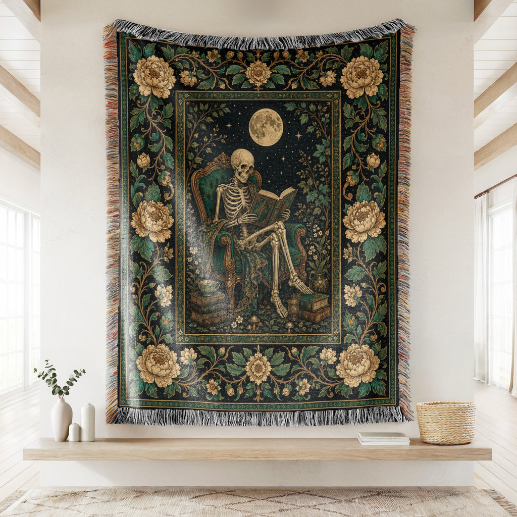 The Emerald Chair Skeleton Reader Blanket