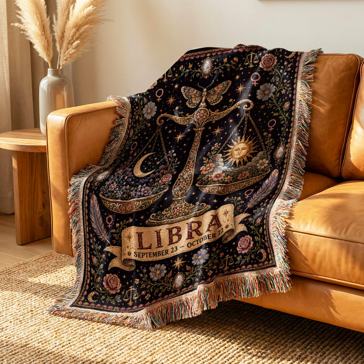 Libra Celestial Balance Scales Blanket