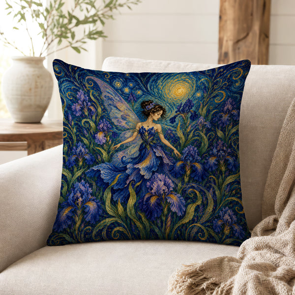 The Iris Fairy – Starry Art Nouveau Pillow