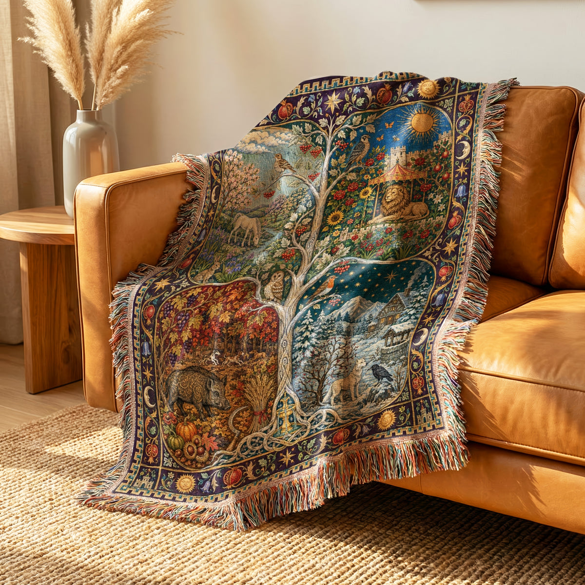 The Four Seasons Bestiary Blanket