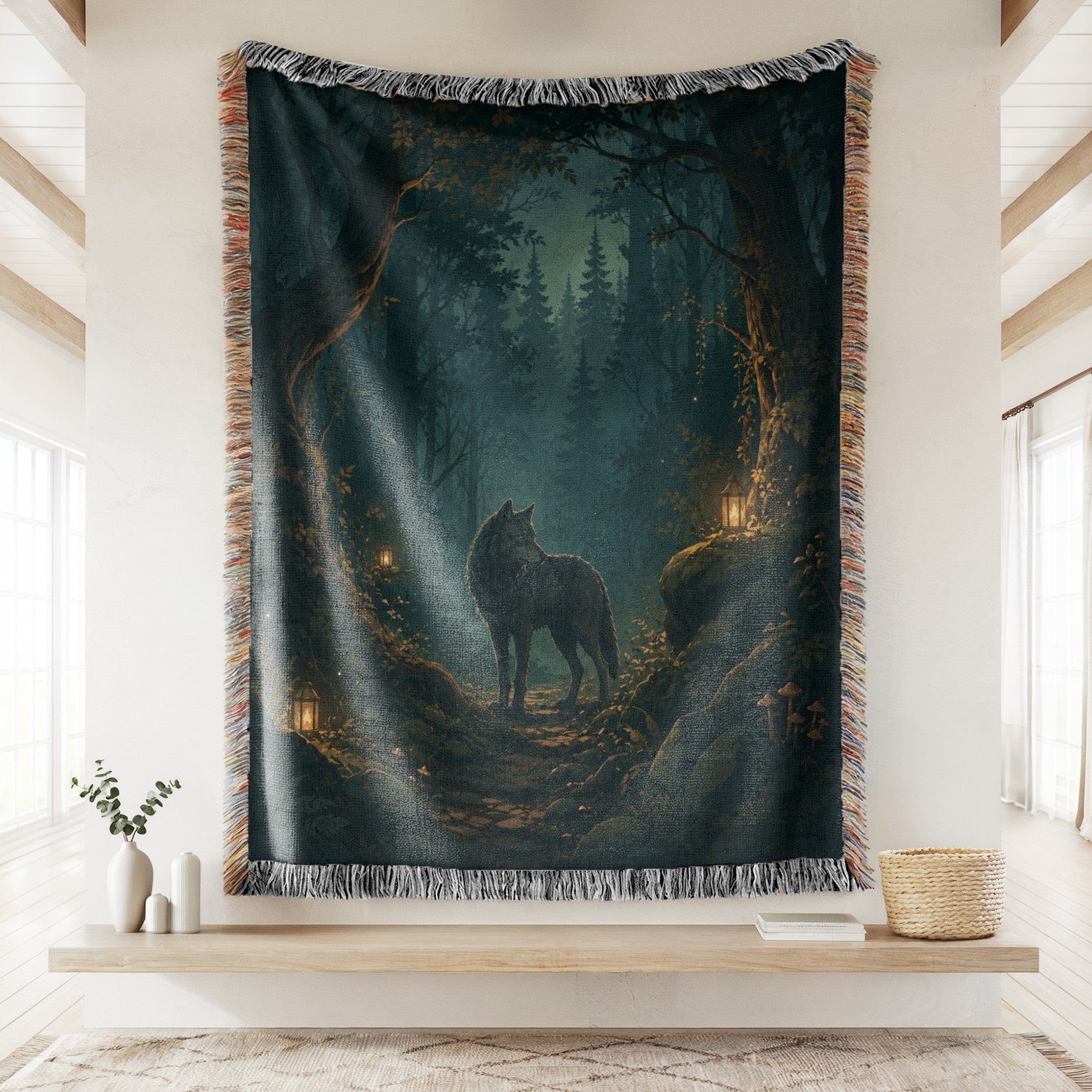 Enchanted Forest Wolf Blanket Secondary image