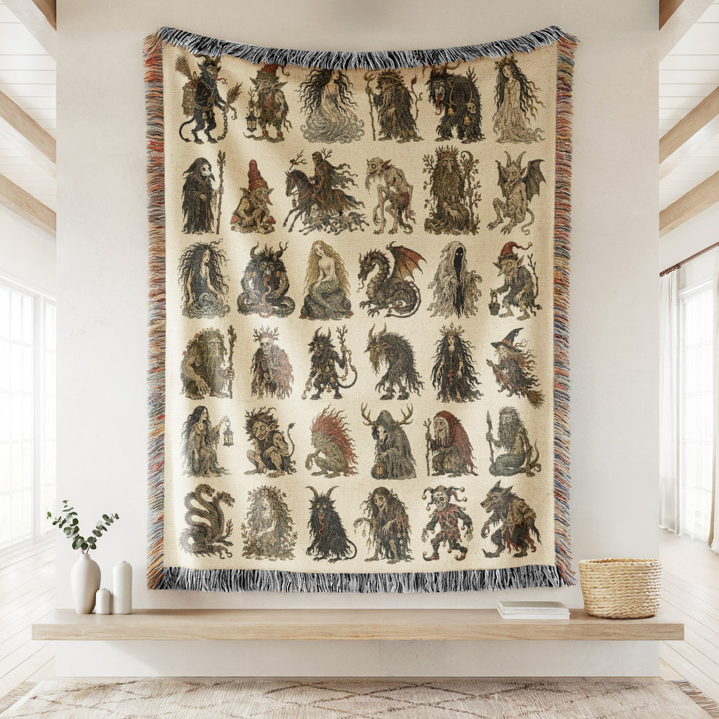 Dark Woodland Bestiary Blanket