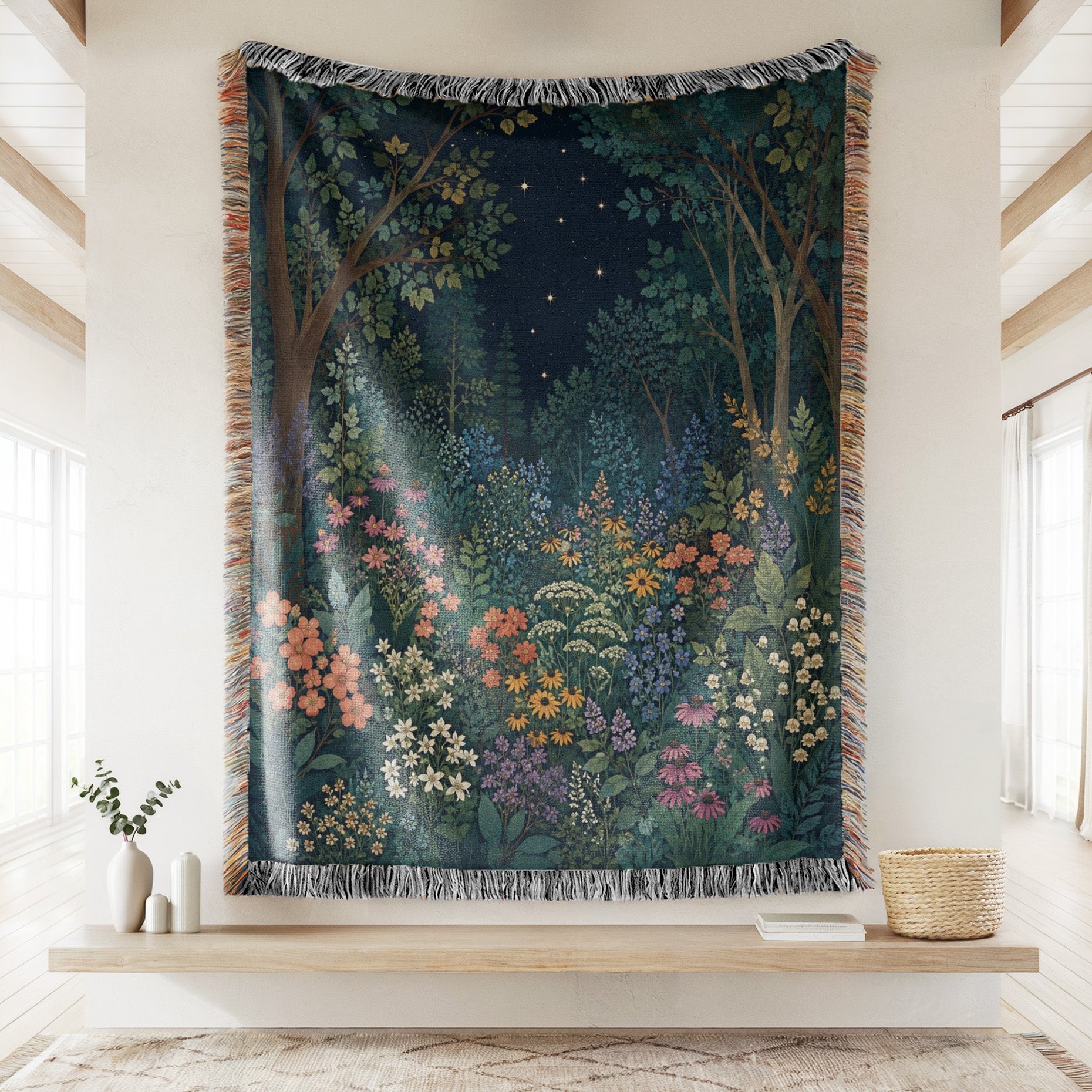 Starlit Wildflower Grove Blanket Secondary image