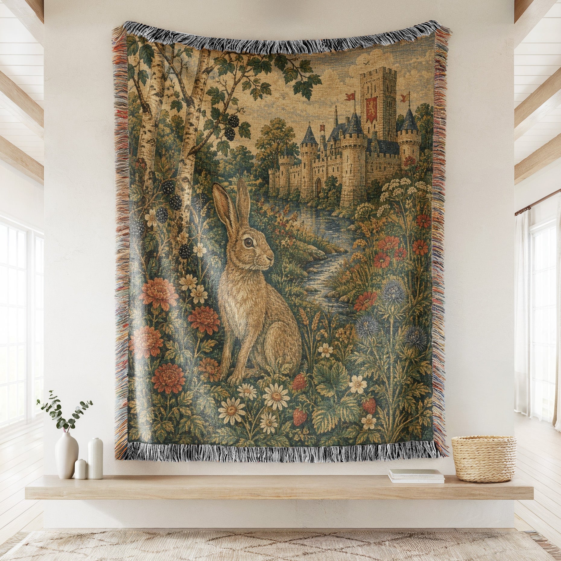 The Castle Meadow Hare Blanket Secondary image