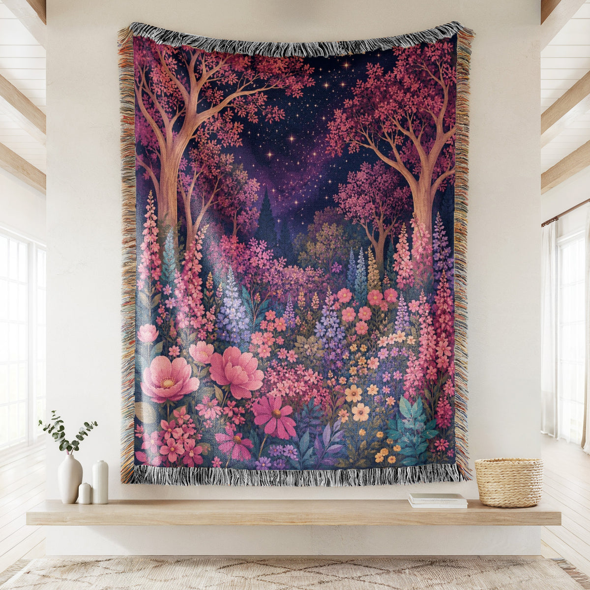 Starlit Wildflower Woodland Blanket