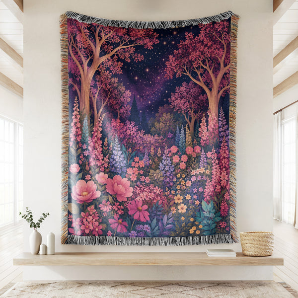 Starlit Wildflower Woodland Blanket