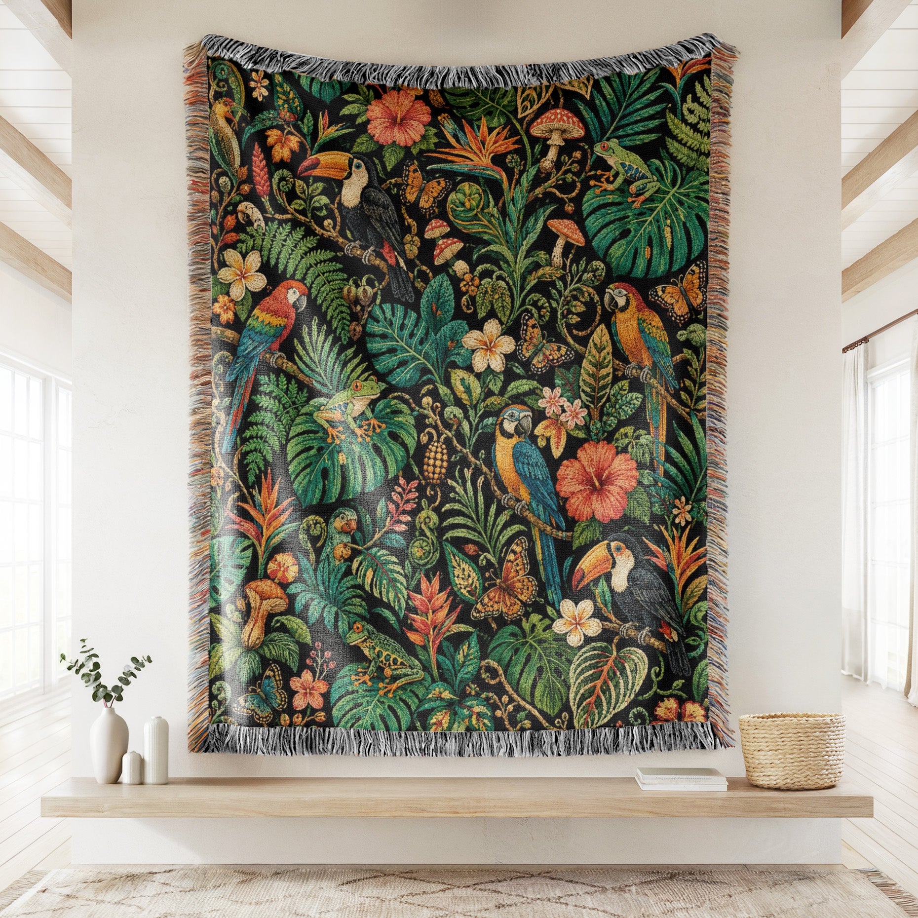 Tropical Birds Jungle Blanket Secondary image