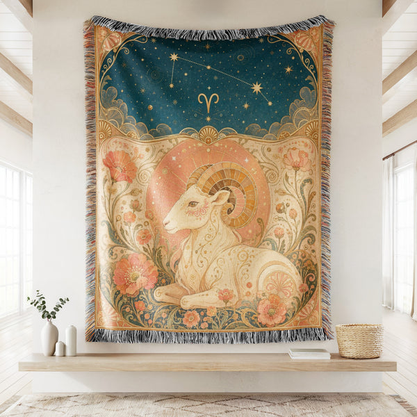 Aries Celestial Ram Blanket