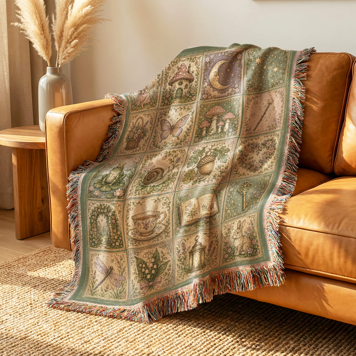 Enchanted Fairy Garden Patchwork Blanket