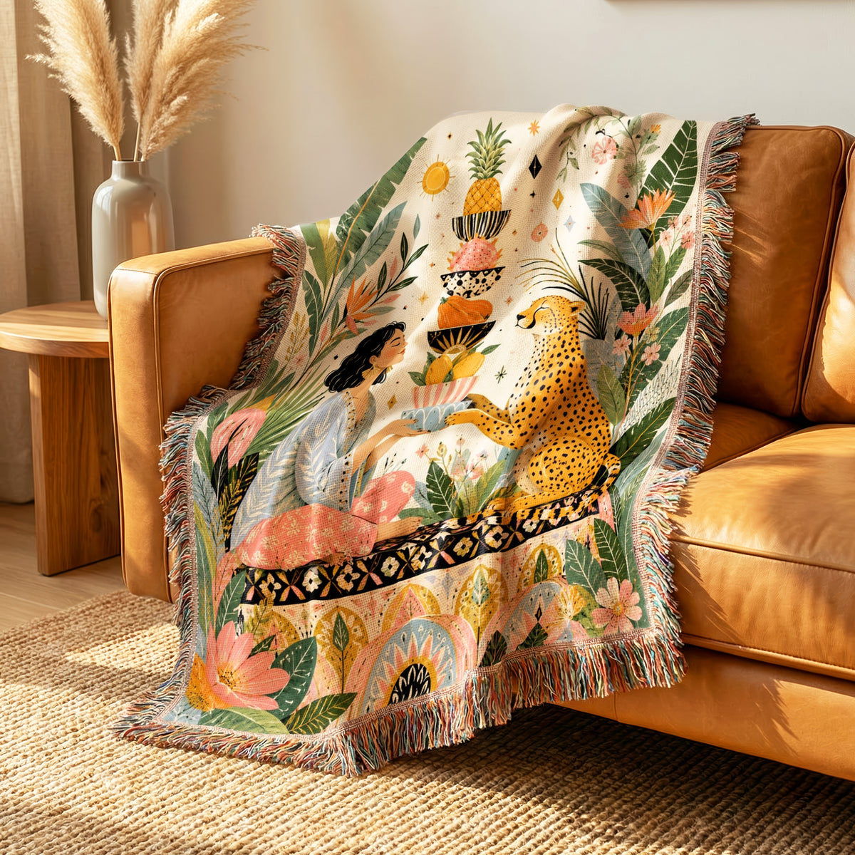 Cheetah Tropical Garden Blanket