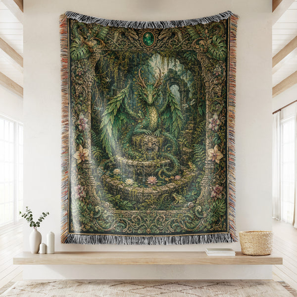 Emerald Forest Dragon Blanket