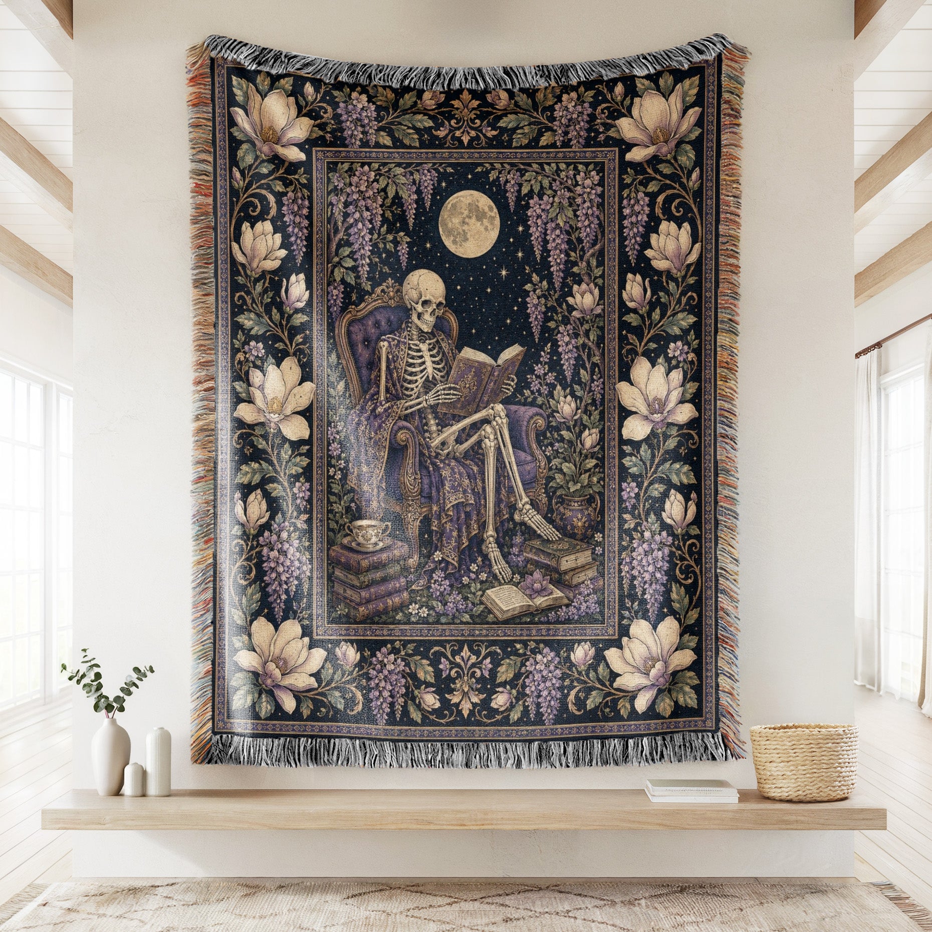 Wisteria Moon Skeleton Reader Blanket Secondary image