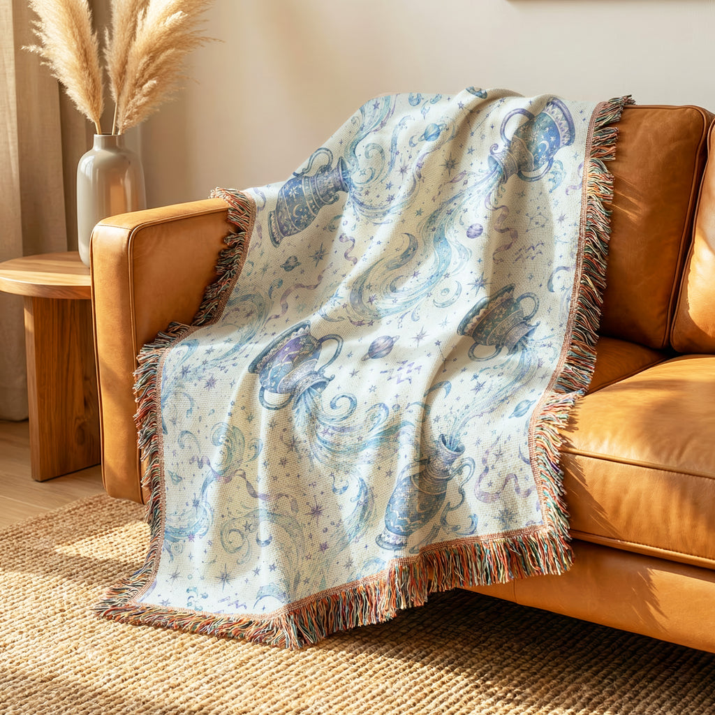 Aquarius Celestial Water Bearer Pattern Blanket