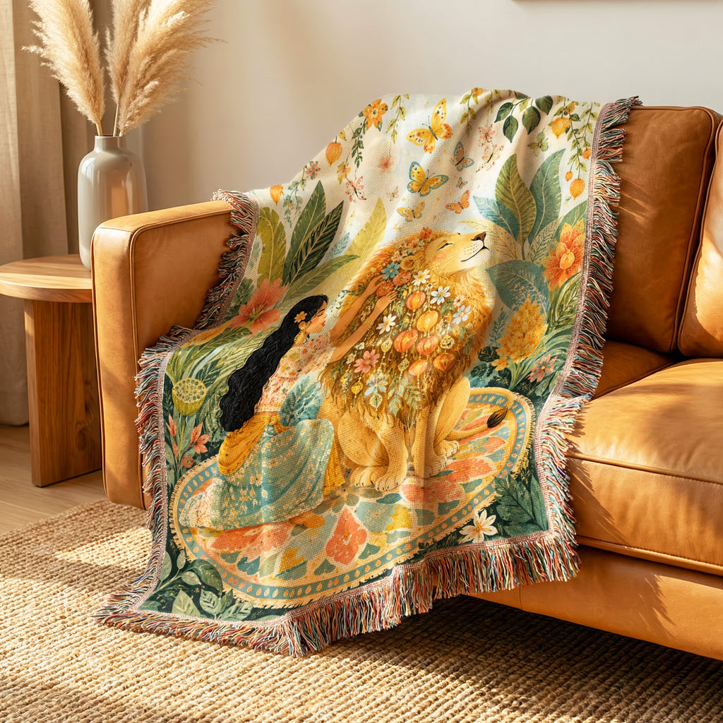 Lion Flower Crown Blanket