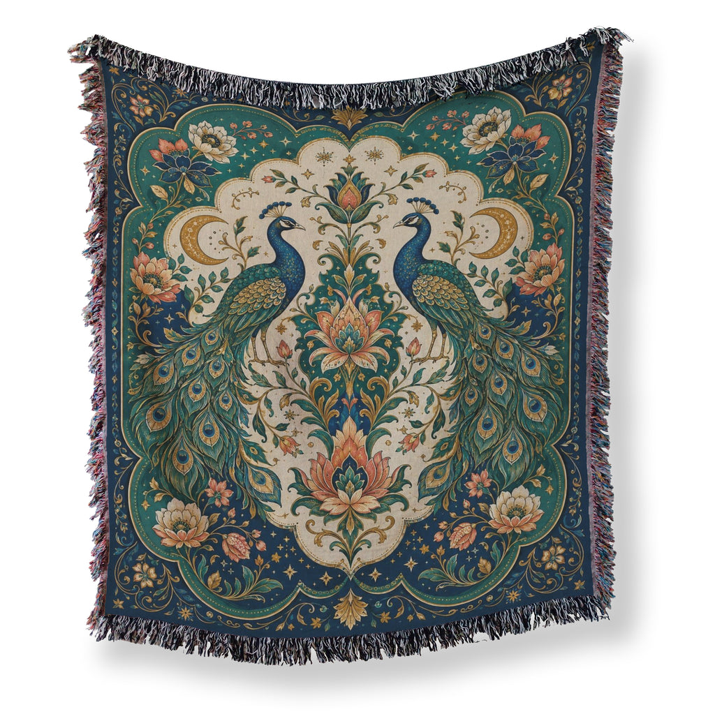Peacock Moon Garden Blanket