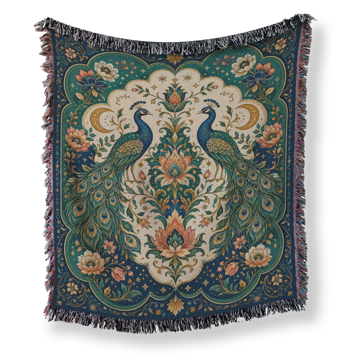 Peacock Moon Garden Blanket