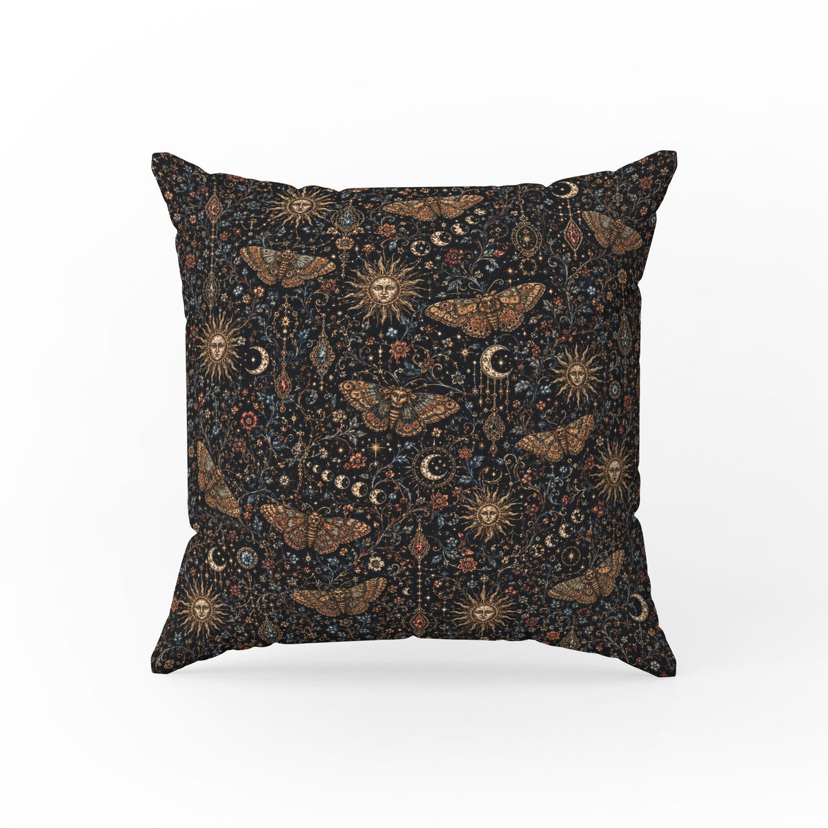Celestial Moths – Sun & Moon Gothic Pillow Main image