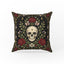 Roses for the Departed – Skull Floral Gothic Pillow