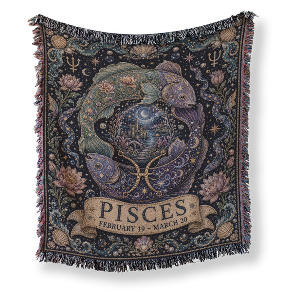 Pisces Moonlit Twin Fish Blanket