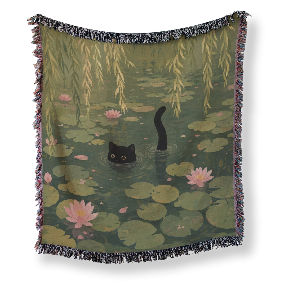 Willow Pond Black Cat Blanket Main image